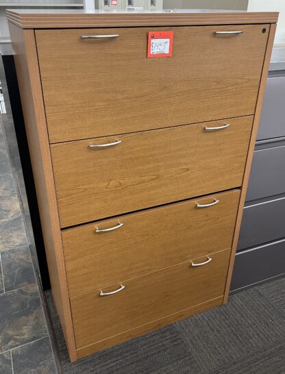 Oak 4-Drawer Lateral File - Used