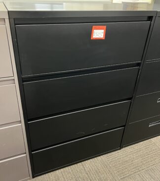 Black 4-Drawer Lateral File (Not Lockable) - Used