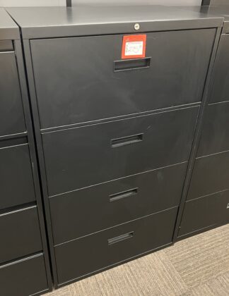 Steelcase 30"W Black 4-Drawer Lateral File - Used