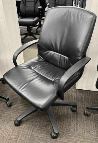 Black Vinyl Conference Chair w/ Arms - Used