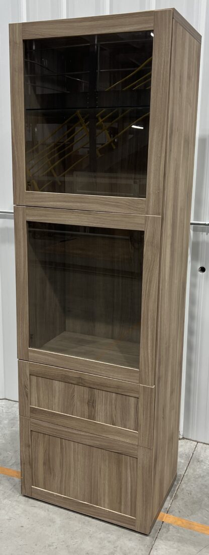 IKEA Earth-Tone Cabinet w/ Glass Doors - Used