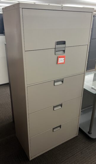 63.5"H Taupe 5-Drawer Lateral File - Used