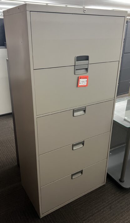 63.5"H Taupe 5-Drawer Lateral File - Used