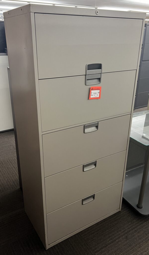 63.5"H Taupe 5-Drawer Lateral File - Used