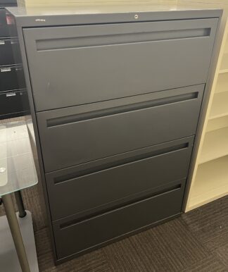 Hon 19"D Charcoal 4-Drawer Lateral File - Used