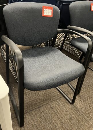Haworth Grey Fabric Stack/Visitor Chair w/ Black Sled Base - Used