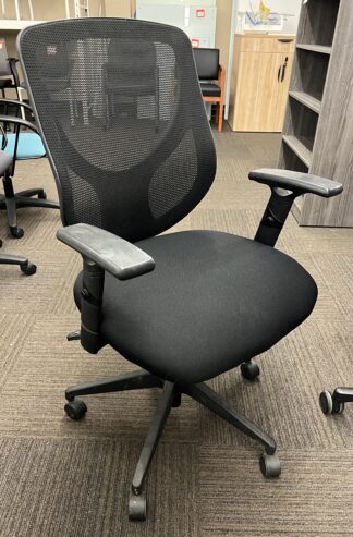 Black Fabric Seat w/ Mesh Back Task Chair - Used