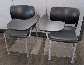 Black Plastic Foldable Tablet Arm Student Chair - Used