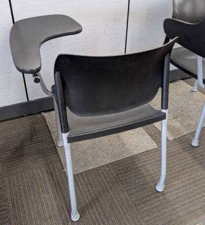 Black Plastic Foldable Tablet Arm Student Chair - Used - Image 3