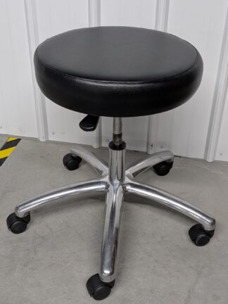 Black & Chrome Vinyl Stools w/ No Arms - Used