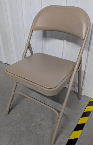 Tan Steel Padded Folding Chairs - Used