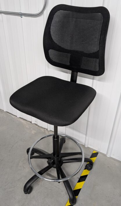 Black Fabric Mesh Back Armless Stool - Used