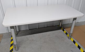 HON 4'x2'x2'H Adjustable Height White/Grey/Chrome Table - Used