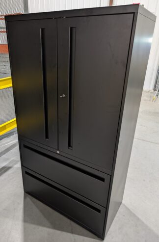 Black 3'x18"x64"H Lateral Storage Multi-File Cabinet - Used