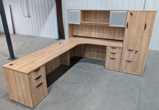 Harmony Aspen 6'x9' Ergo Desk Set w/ Hutch & Storage Tower - New