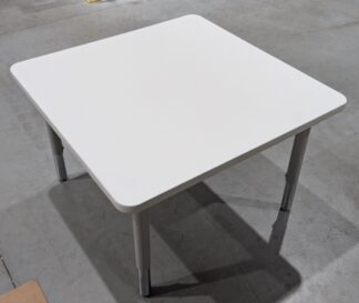 White 3'x3' Square Adjustable Height Table - Used