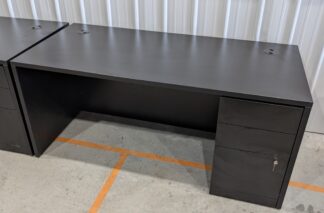 Black 66"x30" Single Pedestal Desk - Used