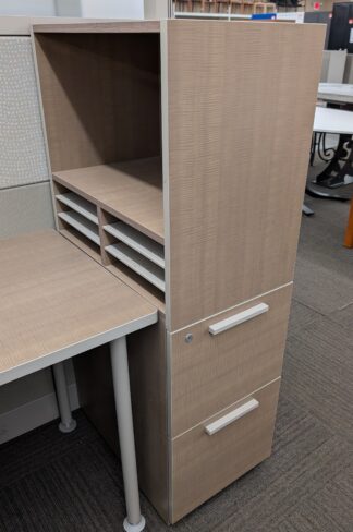 Teknion Earth-Tone 15.5"x24"x51"H Combo Storage Tower - Used