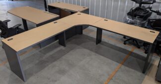 HON Maple/Charcoal 90"x90" Corner L-Shape Desk Set - Used
