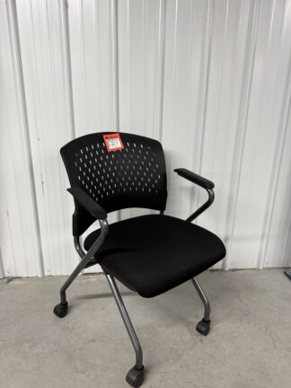 Harmony Black Fabric Mobile Nesting Chair w/ Arms - New Surplus