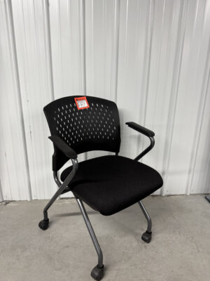 Harmony Black Fabric Mobile Nesting Chair w/ Arms - New Surplus