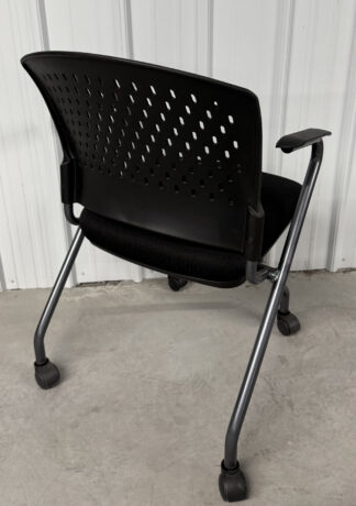 Alternative view of Harmony Black Fabric Mobile Nesting Chair w/ Arms - New Surplus