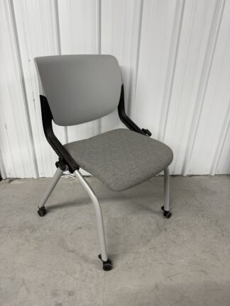 HON Grey Fabric Armless Mobile Nesting Chair - Used
