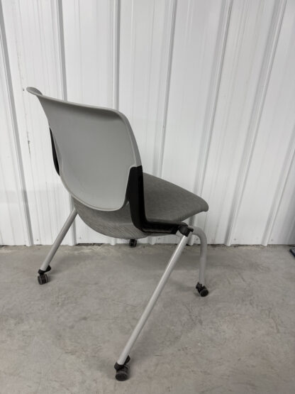 HON Grey Fabric Armless Mobile Nesting Chair - Used - Image 2