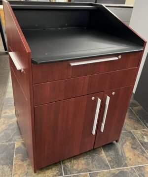 Mahogany A/V Podium w/ Storage - Used