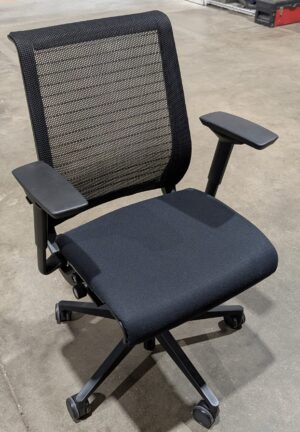 Steelcase "Think" Black Fabric Seat and Mesh Back Task Chair- Used