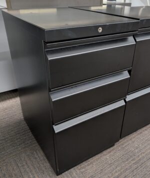 Hon Black 15"x23"x28" Box/Box/File Mobile Drawer Pedestal - Used