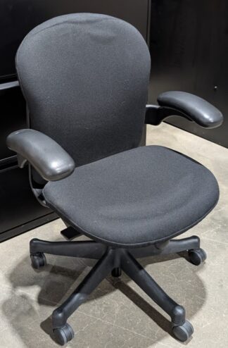 Herman Miller Black Fabric Low Back Chair w/ Arms - Used