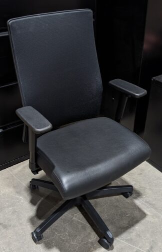 HON Ignition Black Vinyl Seat Mesh Back Task Chair - Used