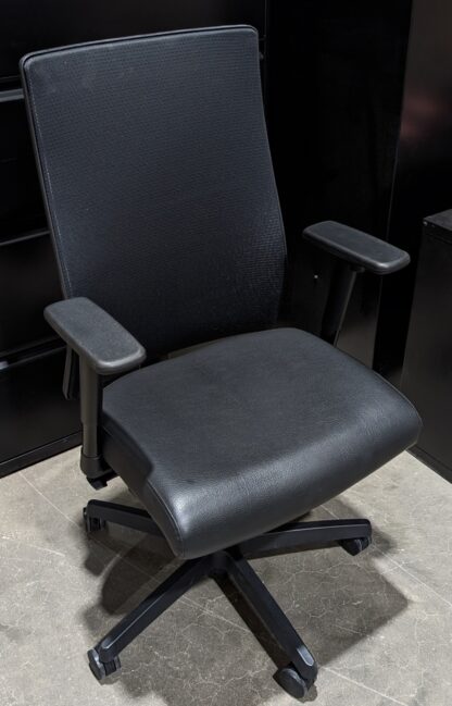 HON Ignition Black Vinyl Seat Mesh Back Task Chair - Used
