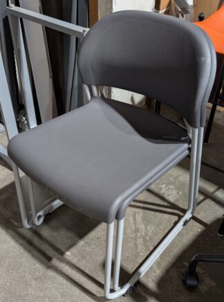 Plastic Grey Sled Base Stacking Chairs - Used
