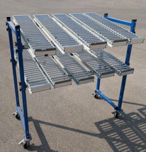 FlowCell Blue Mobile 2-Level Gravity Flow Rack - Used