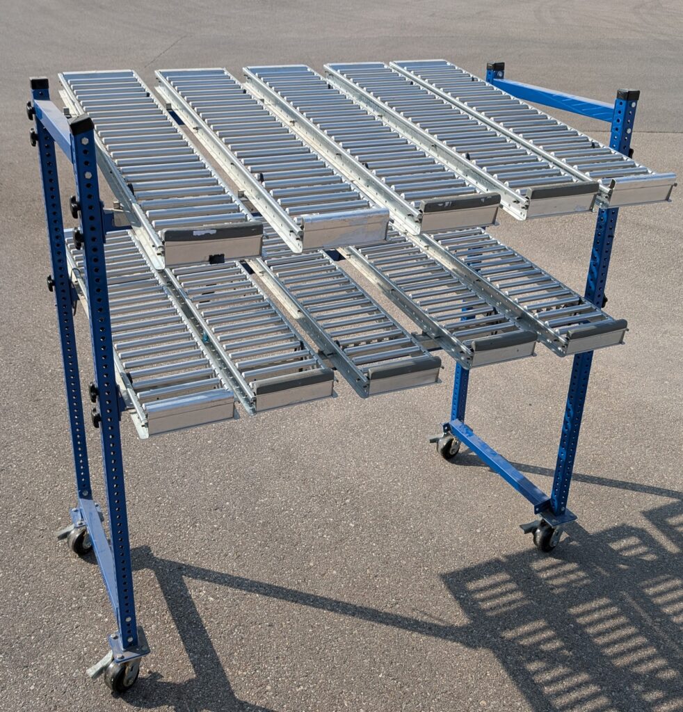 FlowCell Blue Mobile 2-Level Gravity Flow Rack - Used - Welter Storage