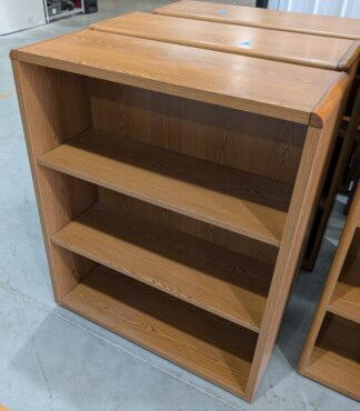 HON Oak Laminate 3'x13"x43.5"H 3-Shelf Bookcase - Used