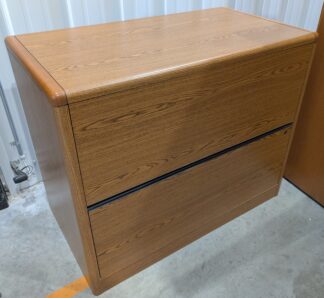 HON Oak Laminate 3'x20"x29"H 2-Drawer Lateral File - Used