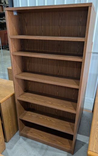 HON Walnut Laminate 3'x1'x6'H 6-Shelf Bookcase - Used
