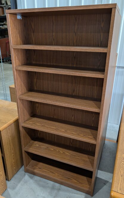 HON Walnut Laminate 3'x1'x6'H 6-Shelf Bookcase - Used