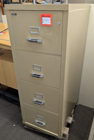 Quill Putty 21"x32"x53"H 4-Drawer Legal Fireproof File Cabinet - Used