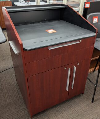 Mahogany A/V Podium w/ Storage - Used
