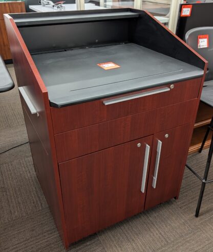 Mahogany A/V Podium w/ Storage - Used
