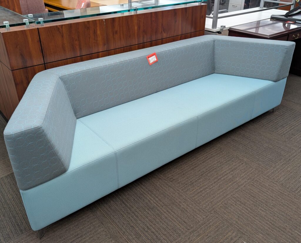 Steelcase Blue/Grey Trapezoidal Seating Station - Used