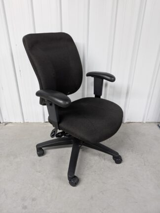 Black Fabric Task Chair With Arms - Used