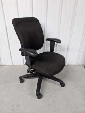 Black Fabric Task Chair With Arms - Used