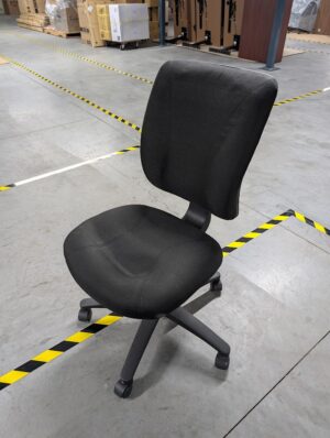 Black Fabric Armless Task Chair - Used