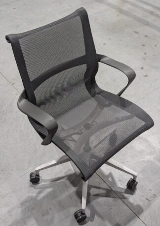 Herman Miller Setu Black Mesh Silver Base Office Chair w/ Arms - Used