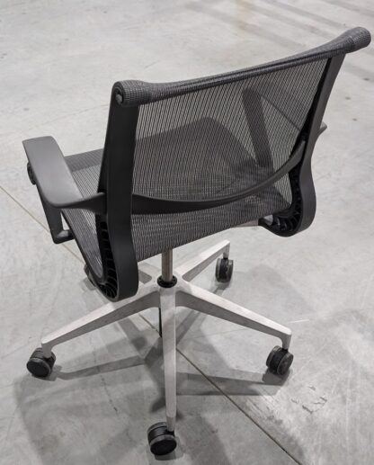 Herman Miller Setu Black Mesh Silver Base Office Chair w/ Arms - Used - Image 2